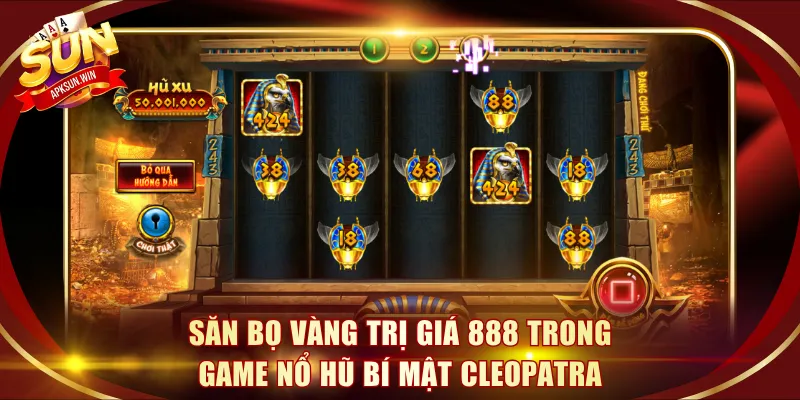 Săn bọ vàng trị giá 888 trong game nổ hũ Bí Mật Cleopatra